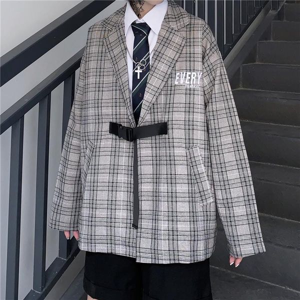 women's suits & blazers 2021 spring women suit coat plaid oversize loose vintage letter embroidery fashion casual female, White;black
women's suits & blazers 2021 spring women suit coat plaid oversize loose vintage letter embroidery fashion casual female, White;black