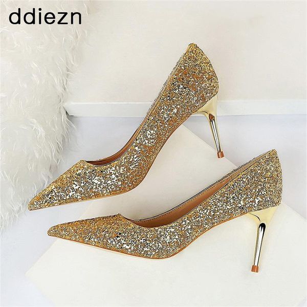 dress shoes 2021 women thin heels high pumps ladies sequined elegant pointed toe party wedding bling woman1, Black
dress shoes 2021 women thin heels high pumps ladies sequined elegant pointed toe party wedding bling woman1, Black