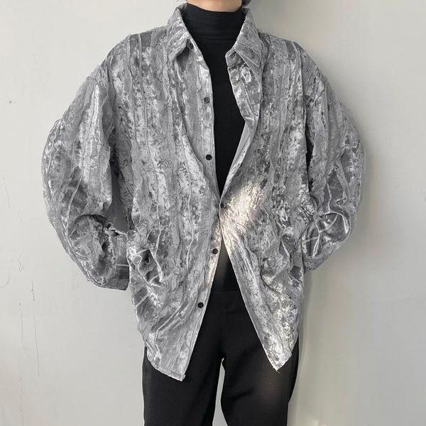 men's casual shirts arc hem luxury shirt men loose grey long sleeve women oversize korean streetwear fashion dress man, White;black
men's casual shirts arc hem luxury shirt men loose grey long sleeve women oversize korean streetwear fashion dress man, White;black