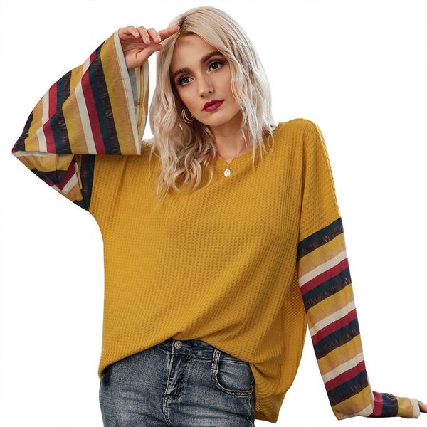 2021 casual striped women autumn new patchwork t-shirts long sleeve round neck flare sleeved oversized tees shirts hy1y, White
2021 casual striped women autumn new patchwork t-shirts long sleeve round neck flare sleeved oversized tees shirts hy1y, White