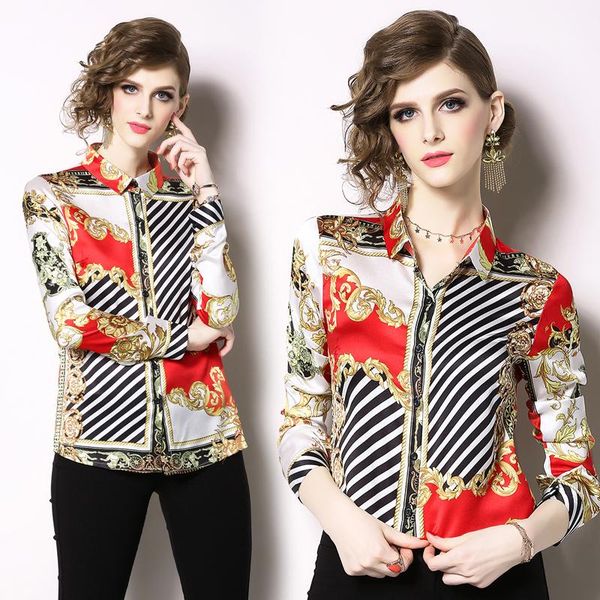 women's blouses & shirts 2021 spring summer fall runway vintage baroque striped print collar long sleeve womens ladies' party casu, White
women's blouses & shirts 2021 spring summer fall runway vintage baroque striped print collar long sleeve womens ladies' party casu, White