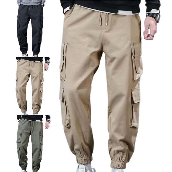 men's pants man fleece elastic waist thicken multi pockets cargo for school, Black
men's pants man fleece elastic waist thicken multi pockets cargo for school, Black