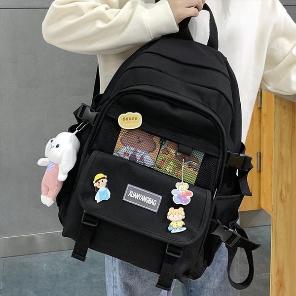 kawaii women backpack for girl school bag waterproof travel mochila fashion female college bookbag black nylon rucksack
kawaii women backpack for girl school bag waterproof travel mochila fashion female college bookbag black nylon rucksack