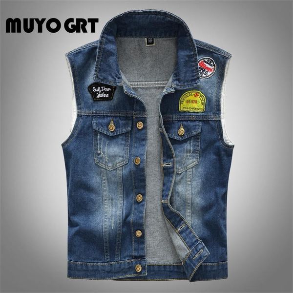 men's vests muyogrt 2021 men denim jeans vest ripped sleeveless spring man streetwear waistcoat hole jackets patches design coat, Black;white
men's vests muyogrt 2021 men denim jeans vest ripped sleeveless spring man streetwear waistcoat hole jackets patches design coat, Black;white