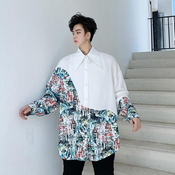 men's casual shirts -xlautumn design sense chinese style landscape painting print stitching color contrast long-sleeved shirt men and, White;black
men's casual shirts -xlautumn design sense chinese style landscape painting print stitching color contrast long-sleeved shirt men and, White;black