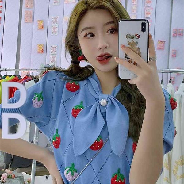 spring summer sweet girl 3d strawberry embroidery short sleeve sweater bow collar hollow out pullover knitted 210805, White;black
spring summer sweet girl 3d strawberry embroidery short sleeve sweater bow collar hollow out pullover knitted 210805, White;black