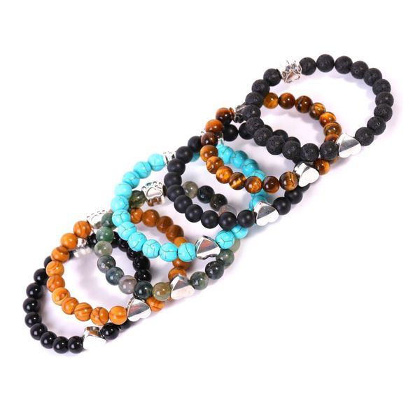 dog paw heart bracelet love tiger eye agate turquoise natural stone beads bracelets for women men fashion jewelry gift, Black
dog paw heart bracelet love tiger eye agate turquoise natural stone beads bracelets for women men fashion jewelry gift, Black