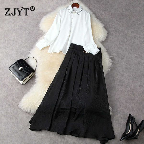 spring runway set women fashion designers lantern sleeve white shirt and long skirt suit party two piece outfits 210601
spring runway set women fashion designers lantern sleeve white shirt and long skirt suit party two piece outfits 210601