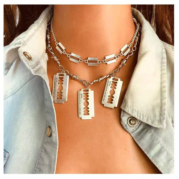 chokers blade double circle pendant multilayer cross necklace for man party charm jewelry steel male shaver shape accessories, Golden;silver
chokers blade double circle pendant multilayer cross necklace for man party charm jewelry steel male shaver shape accessories, Golden;silver