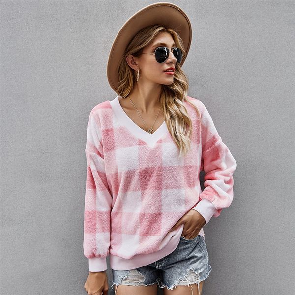 2021 fashion v neck plaid casual full sleeve pullover autumn winter flannel sweatshirt for women new q7m0, Black
2021 fashion v neck plaid casual full sleeve pullover autumn winter flannel sweatshirt for women new q7m0, Black