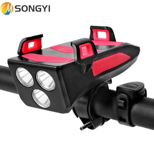 songyi waterproof bicycle lamp mobile phone bracket with horn usb power bank 4 in 1 bicycle headlight outdoor accessories i147
songyi waterproof bicycle lamp mobile phone bracket with horn usb power bank 4 in 1 bicycle headlight outdoor accessories i147