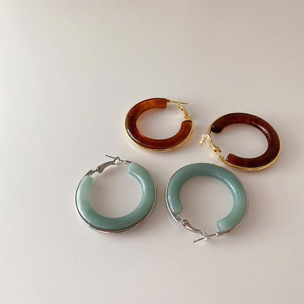 hoop & huggie srcoi retro green brown c shape circle resin earrings minimalist round geometric women party trendy jewelry 2021, Golden;silver
hoop & huggie srcoi retro green brown c shape circle resin earrings minimalist round geometric women party trendy jewelry 2021, Golden;silver