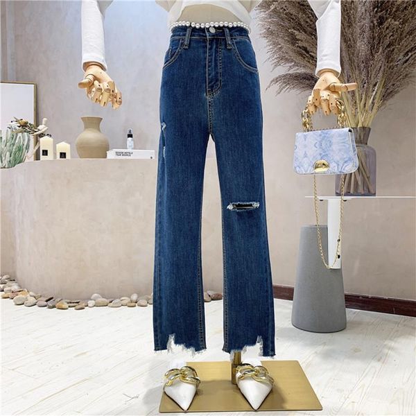 women's jeans clothing summer 2021 fashion high waist elastic thin hole split ninth pants, Blue
women's jeans clothing summer 2021 fashion high waist elastic thin hole split ninth pants, Blue