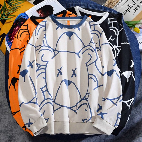 2021 spring new fashion brand bear manyin round neck sweater loose thin pullover for men and women, Black
2021 spring new fashion brand bear manyin round neck sweater loose thin pullover for men and women, Black