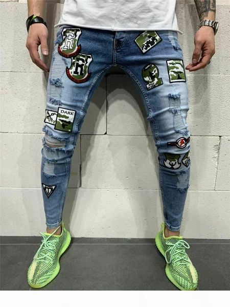 mens designer jeans holes light washed pencil pants casual slim mid waist zipper fly male denim trousers, Blue
mens designer jeans holes light washed pencil pants casual slim mid waist zipper fly male denim trousers, Blue