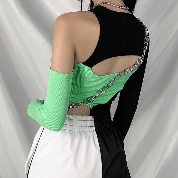 punk black green patchwork gothic bodycon hollow out long sleeve women streetwear chic backless cropped top, White
punk black green patchwork gothic bodycon hollow out long sleeve women streetwear chic backless cropped top, White