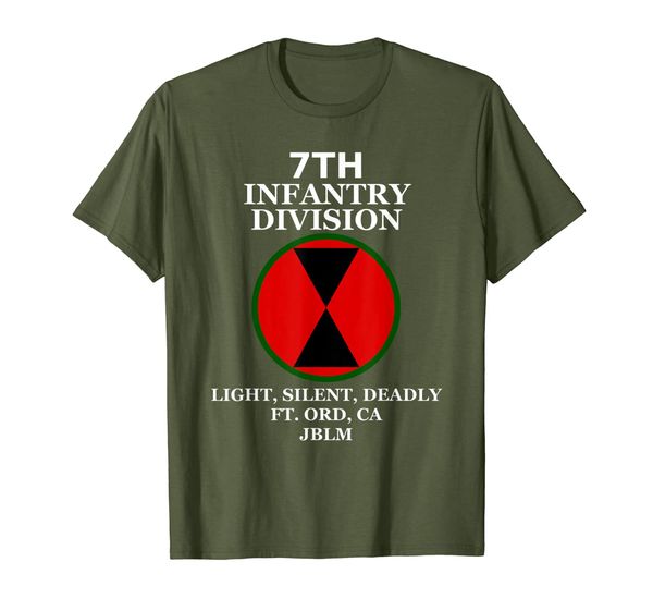 infantry style 7th infantry light silent deadly t-shirt, White;black