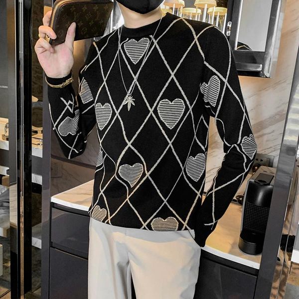 men's sweaters korean slim fit sweater autumn long sleeve warm knit casual o-neck diamond jacquard knitted pullovers men clothing, White;black
men's sweaters korean slim fit sweater autumn long sleeve warm knit casual o-neck diamond jacquard knitted pullovers men clothing, White;black