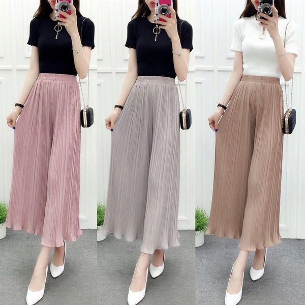 women's pants & capris summer women pleated wide-leg nine points straight through student casual harajuku shein pantalon femme, Black;white
women's pants & capris summer women pleated wide-leg nine points straight through student casual harajuku shein pantalon femme, Black;white
