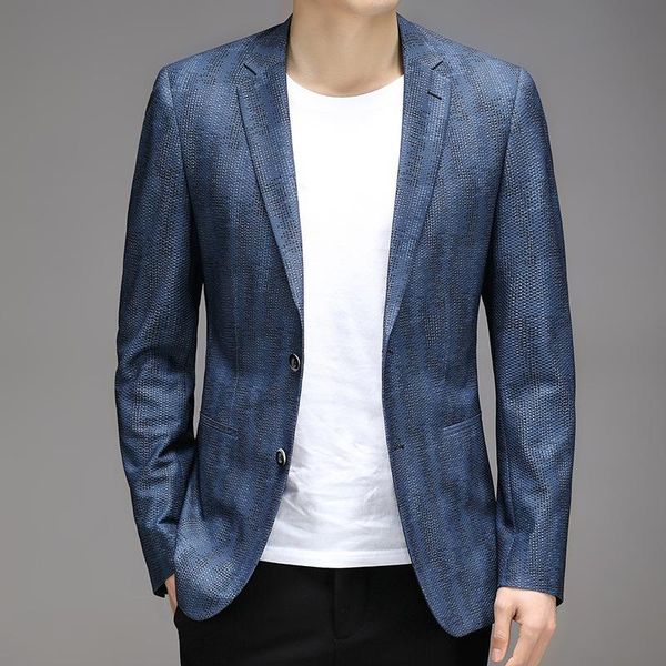 men's suits & blazers 2021 fashion casual suit coat snake jacquard breathable light trend men clothing, White;black
men's suits & blazers 2021 fashion casual suit coat snake jacquard breathable light trend men clothing, White;black