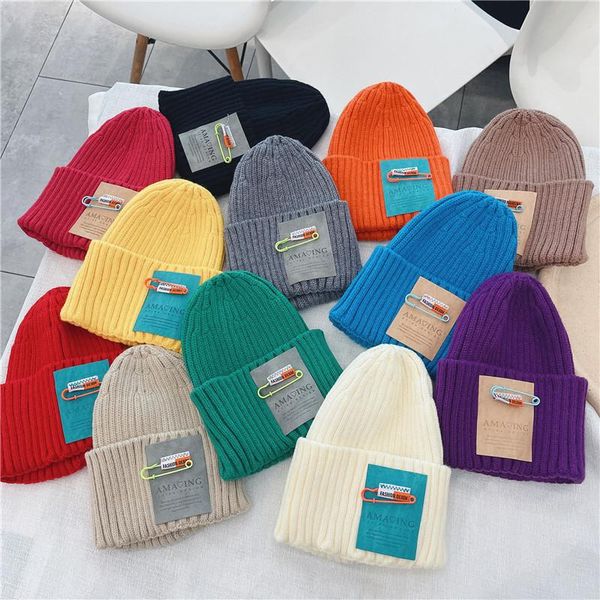 caps & hats 2-8y children knitted beanie cap stylish winter warm knit hat with safety pin solid color elastic for boys girls, Yellow
caps & hats 2-8y children knitted beanie cap stylish winter warm knit hat with safety pin solid color elastic for boys girls, Yellow