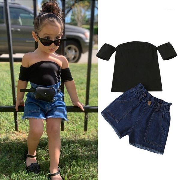 infant kids girl's casual suit solid color off-the-shoulder short sleeve slim elastic t-shirt loose jeans shorts daily life 1-6t clothi, White
infant kids girl's casual suit solid color off-the-shoulder short sleeve slim elastic t-shirt loose jeans shorts daily life 1-6t clothi, White