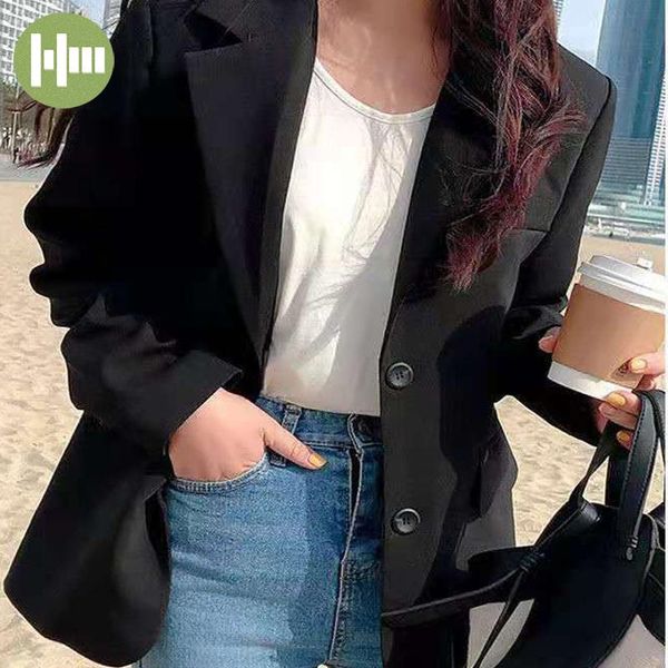 women's suits & blazers retro blazer korean fashion spring and autumn casual jacket veste fenne woman 2021, White;black
women's suits & blazers retro blazer korean fashion spring and autumn casual jacket veste fenne woman 2021, White;black
