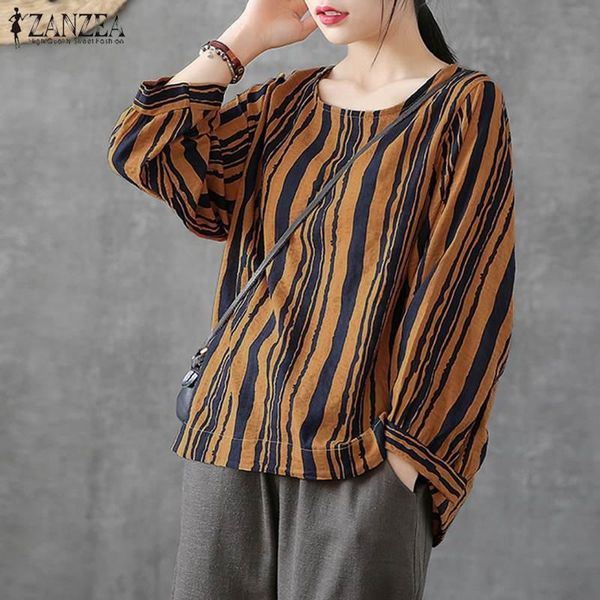 women's blouses & shirts striped tunic blouse 2021 zanzea summer casual printed check blusas female long sleeve tee chemise oversized, White
women's blouses & shirts striped tunic blouse 2021 zanzea summer casual printed check blusas female long sleeve tee chemise oversized, White