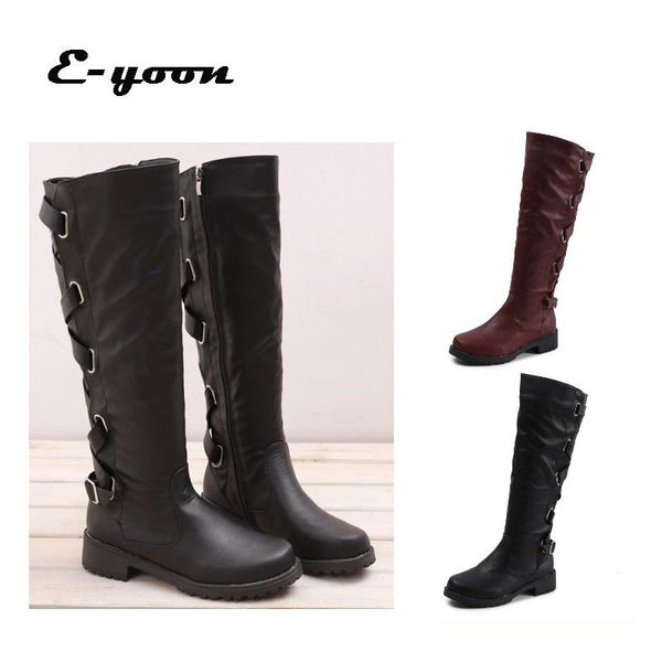 boots 2021 explosion models large size women's shoes belt buckle in the tube after drap flat, Black
boots 2021 explosion models large size women's shoes belt buckle in the tube after drap flat, Black