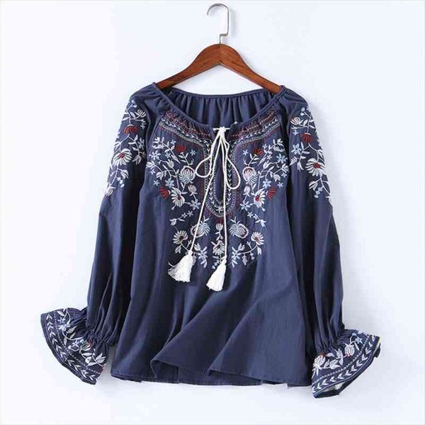 autumn women floral embroidery cotton blouse shirts casual lace-up o-neck blouse shirt ladies casual boho, White
autumn women floral embroidery cotton blouse shirts casual lace-up o-neck blouse shirt ladies casual boho, White