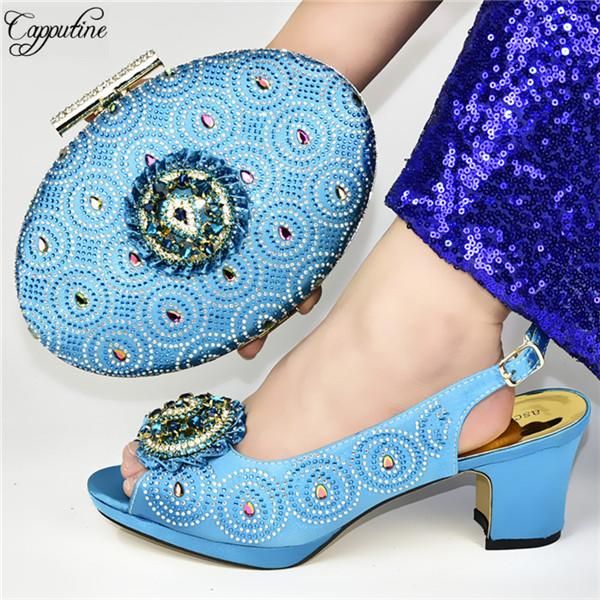 dress shoes beautiful sky blue party set matching and clutch bag with shinning stones for lady 588-4, heel height 7cm, Black
dress shoes beautiful sky blue party set matching and clutch bag with shinning stones for lady 588-4, heel height 7cm, Black