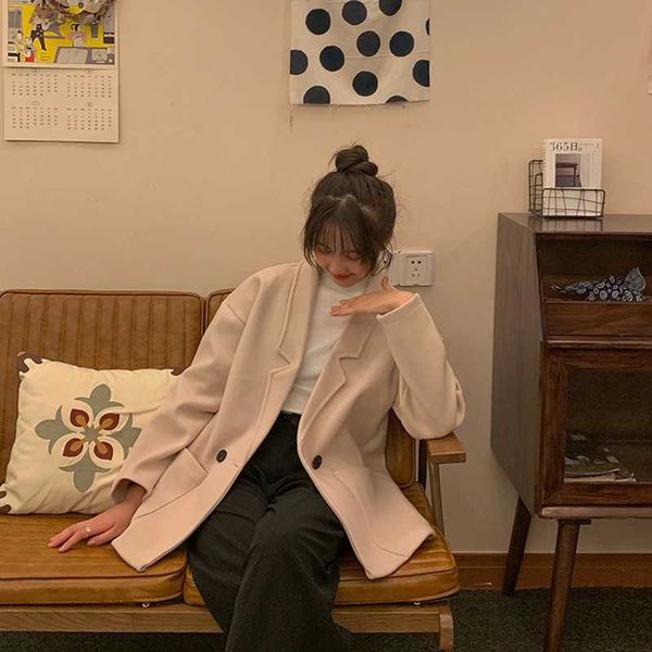 ladies medium long korean style wool coat spring autumn turndown collar black outerwear women slim 210601
ladies medium long korean style wool coat spring autumn turndown collar black outerwear women slim 210601