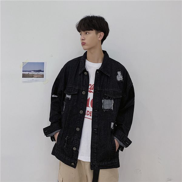 men's jackets primavera outono buraco denim jaqueta masculina solto preto bonito juventude harajuku casual jean 5dmd, Black;brown
men's jackets primavera outono buraco denim jaqueta masculina solto preto bonito juventude harajuku casual jean 5dmd, Black;brown