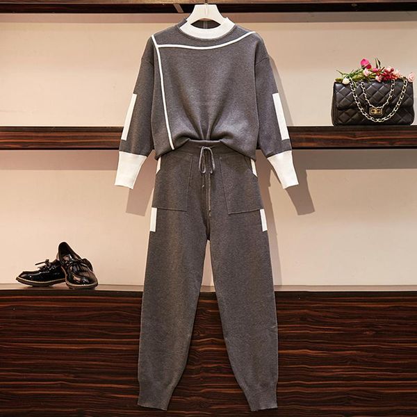 women's two piece pants 2021 full arrival knitted suit large size fashion 2-piece set contrasting sweater and two-piece long sleeve pul, White
women's two piece pants 2021 full arrival knitted suit large size fashion 2-piece set contrasting sweater and two-piece long sleeve pul, White