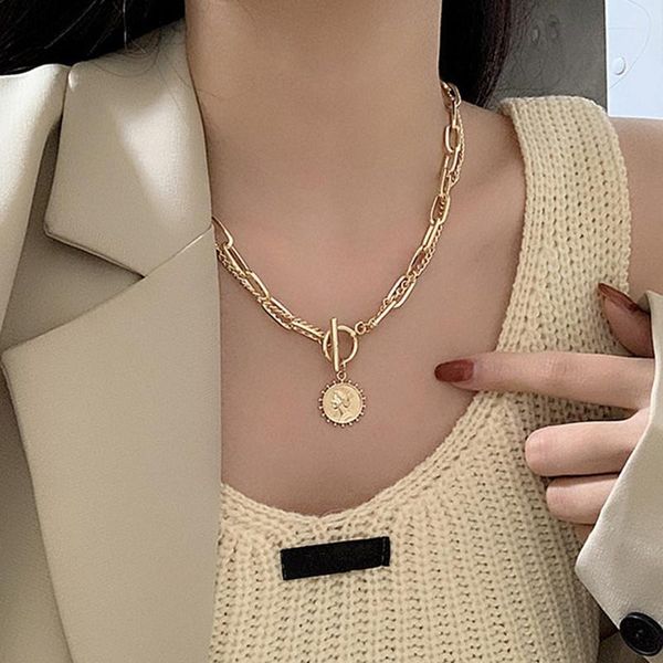 pendant necklaces 2021 trendy carved portrait coin for women punk gold color multilayer chain choker necklace jewelry collar, Silver
pendant necklaces 2021 trendy carved portrait coin for women punk gold color multilayer chain choker necklace jewelry collar, Silver