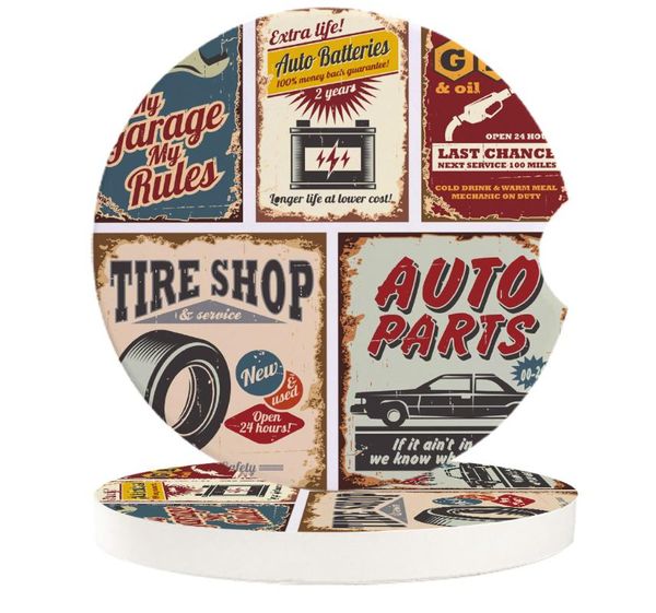 table runner retro poster design car tool small round ceramic coasters set for drinks coffee tea beverage cup holder
table runner retro poster design car tool small round ceramic coasters set for drinks coffee tea beverage cup holder