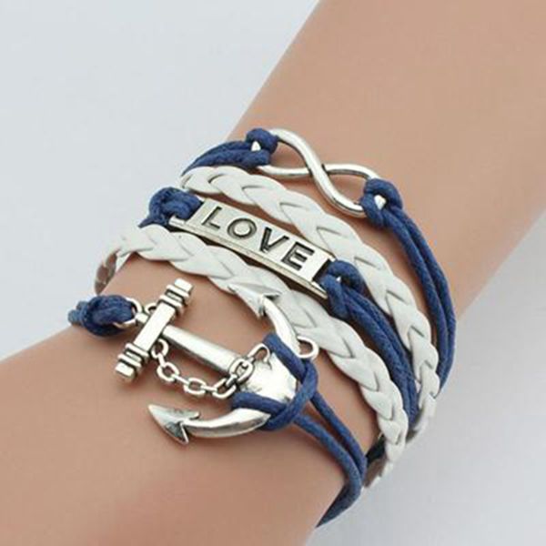 men weaving anchor love multilayer wax rope infinity leather bracelet 2021 ell whosale, Black
men weaving anchor love multilayer wax rope infinity leather bracelet 2021 ell whosale, Black