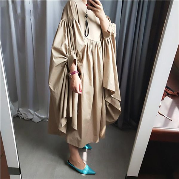 casual dresses sondr women oversize pleated big hem dress round neck three-quarter sleeve loose fit fashion tide spring autumn 2021, Black;gray
casual dresses sondr women oversize pleated big hem dress round neck three-quarter sleeve loose fit fashion tide spring autumn 2021, Black;gray