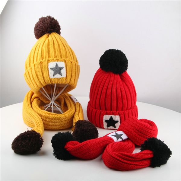 4-8 years children's 2-pieces autumn winter kids boys and girls woolen hat scarf 2pcs set kf495, Yellow 
4-8 years children's 2-pieces autumn winter kids boys and girls woolen hat scarf 2pcs set kf495, Yellow