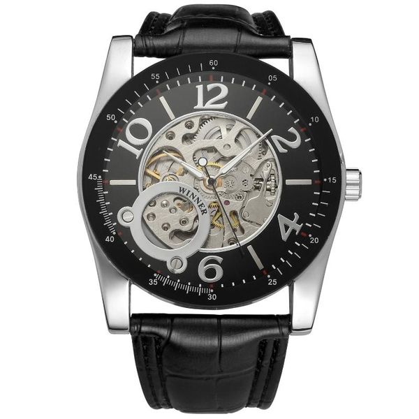 wristwatches winner watch men automatic skeleton military leather strap mechanical clock male gift montre homme relojes, Slivery;brown
wristwatches winner watch men automatic skeleton military leather strap mechanical clock male gift montre homme relojes, Slivery;brown