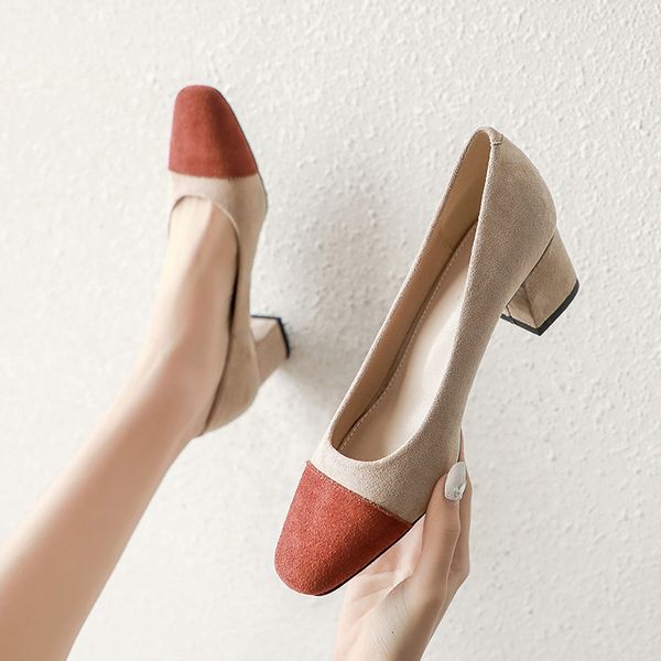 medium high heel sho women's 2021 spring thick work net red comfortable round head cowhide leisure
medium high heel sho women's 2021 spring thick work net red comfortable round head cowhide leisure