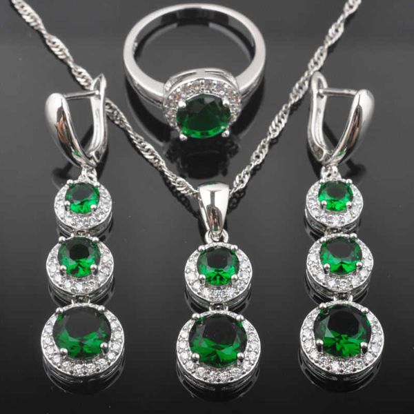 women's wedding jewelry sets silver color green zirconia ring bridal necklace and earrings set qz0493 h1022
women's wedding jewelry sets silver color green zirconia ring bridal necklace and earrings set qz0493 h1022