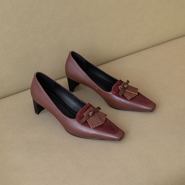 womens genuine leather suede patchwork kitten heel pointed toe slip-on pumps fringe elegant ladies slim heeled evening shoes, Black
womens genuine leather suede patchwork kitten heel pointed toe slip-on pumps fringe elegant ladies slim heeled evening shoes, Black