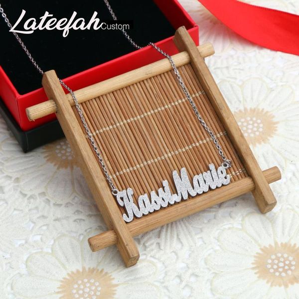 pendant necklaces lateefah custom stainless steel frosted name necklace for women personality letter gold choker jewelry, Silver
pendant necklaces lateefah custom stainless steel frosted name necklace for women personality letter gold choker jewelry, Silver