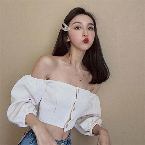 woman pullover womens summer off sweaters neck cute puff sleeve t shirt femme chandails, White;black
woman pullover womens summer off sweaters neck cute puff sleeve t shirt femme chandails, White;black