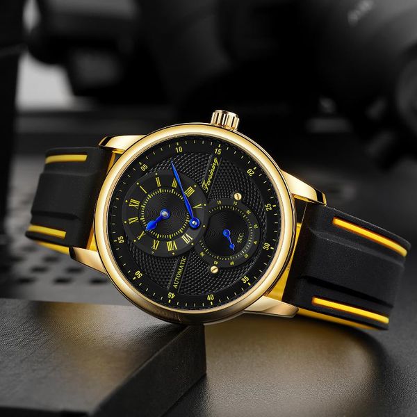 wristwatches 2021 forsining men mechanical sports watch rubber strap self-winding fsg8203, Slivery;brown
wristwatches 2021 forsining men mechanical sports watch rubber strap self-winding fsg8203, Slivery;brown