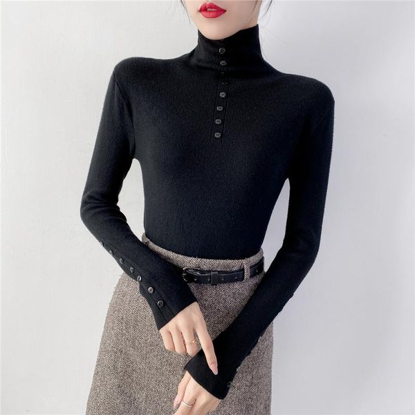 2021 spring winter thick sweater women knitted ribbed pullover sweater turtleneck long buttons slim jumper soft warm pull femme, White;black
2021 spring winter thick sweater women knitted ribbed pullover sweater turtleneck long buttons slim jumper soft warm pull femme, White;black