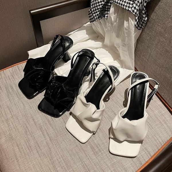 sandals folds solid color beach leather runway party heels summer fashion open toe women shoes, Black
sandals folds solid color beach leather runway party heels summer fashion open toe women shoes, Black