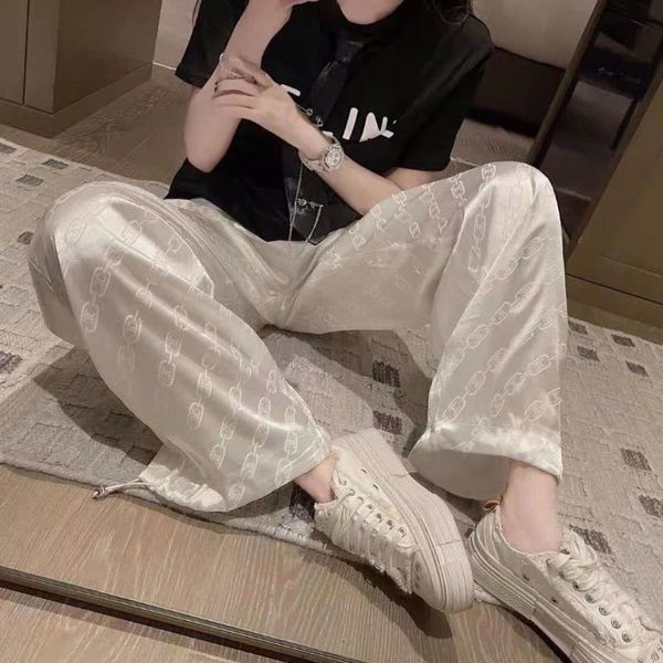 women's pants & capris ice silk summer casual chain wide leg 2021 streetwear loose straight long ladies high waist trousers, Black;white
women's pants & capris ice silk summer casual chain wide leg 2021 streetwear loose straight long ladies high waist trousers, Black;white