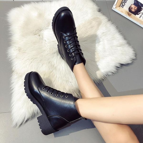 boots fashion leather woman shoes winter warm lace-up ankle for waterproof platform 35-40, Black
boots fashion leather woman shoes winter warm lace-up ankle for waterproof platform 35-40, Black